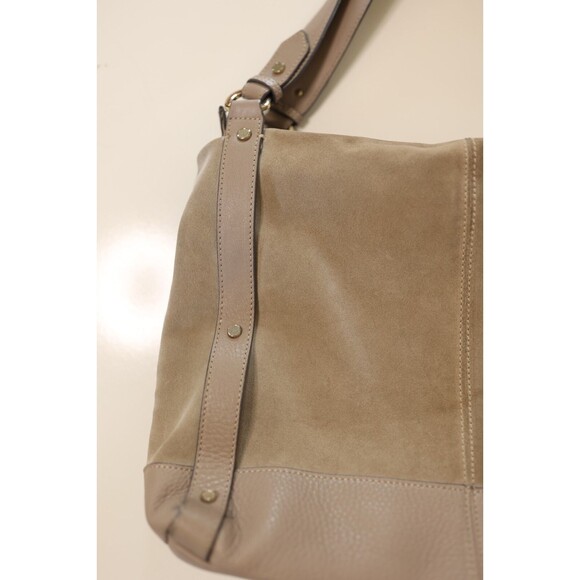 Reiss Lexie Turnlock Detail Greige/Taupe Leather Shoulder  Reiss Lexie Turnlock Detail Greige/Taupe Leather Shoulder Bag Tote